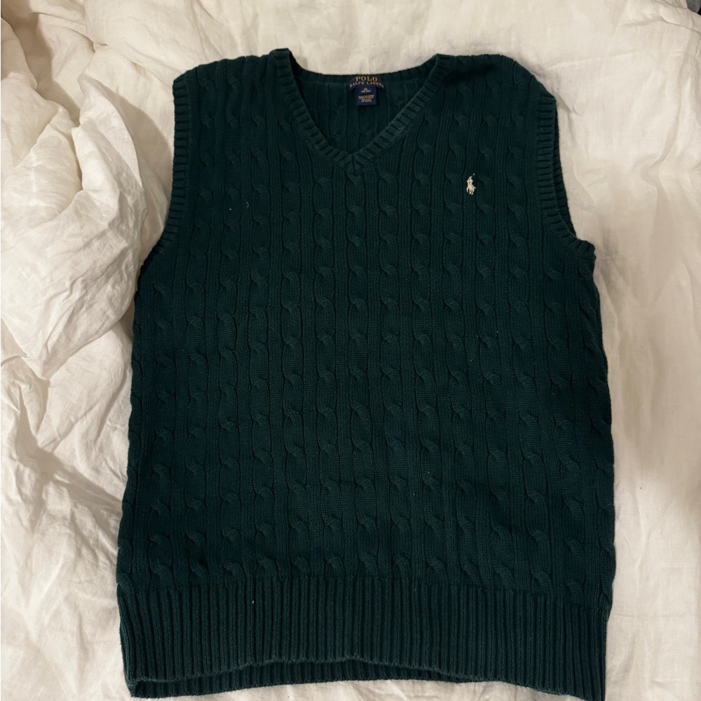 Ralph Lauren Men's Dark Green V-Neck Sweater Vest